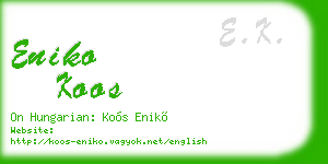 eniko koos business card
