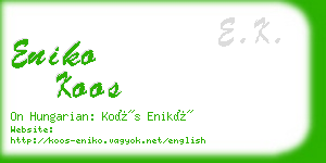 eniko koos business card